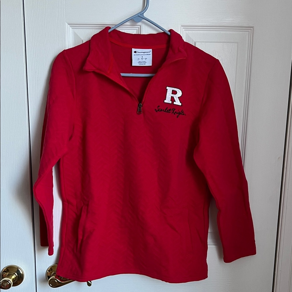 Champion Women’s Rutgers University Scarlet Red Quarter-Zip Sweatshirt